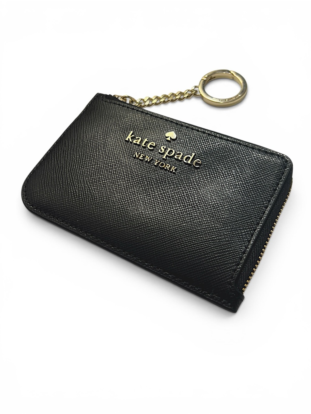 Kate Spade Madison L-Zip Leather Wallet Cardholder Keychain